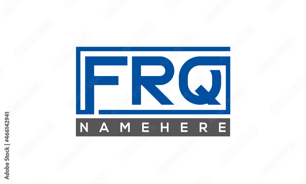 FRQ Letters Logo With Rectangle Logo Vector FRQ Letters Logo With Rectangle Logo Vector