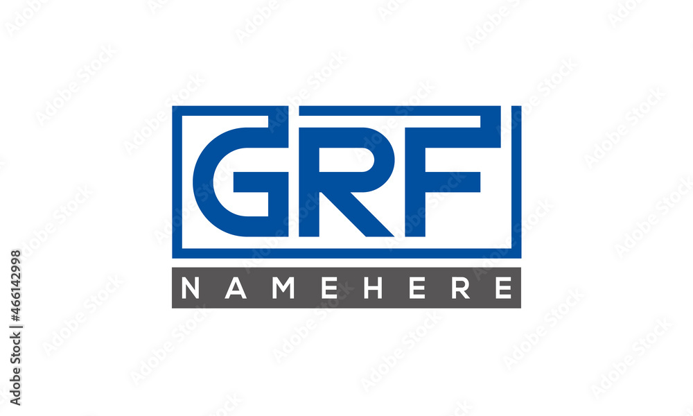 GRF Letters Logo With Rectangle Logo Vector GRF Letters Logo With Rectangle Logo Vector