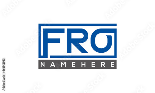 FRO Letters Logo With Rectangle Logo Vector