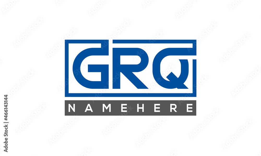 GRQ Letters Logo With Rectangle Logo Vector GRQ Letters Logo With Rectangle Logo Vector