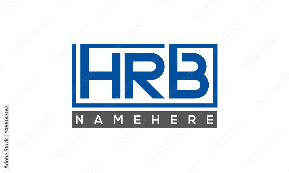 HRB Letters Logo With Rectangle Logo Vector HRB Letters Logo With Rectangle Logo Vector