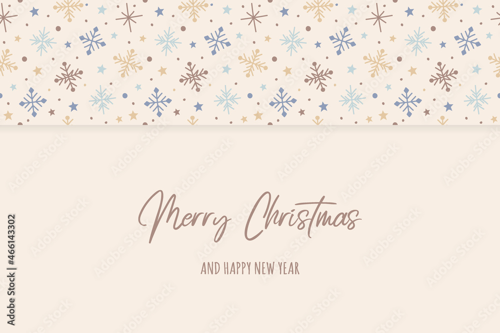 Christmas greeting card with hand drawn snowflakes. Vector Christmas greeting card with hand drawn snowflakes. Vector