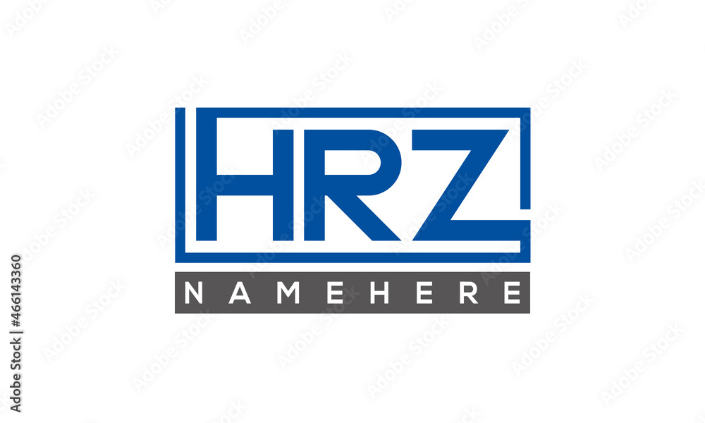 HRZ Letters Logo With Rectangle Logo Vector HRZ Letters Logo With Rectangle Logo Vector