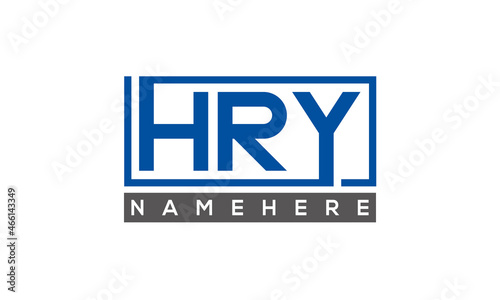 HRY Letters Logo With Rectangle Logo Vector