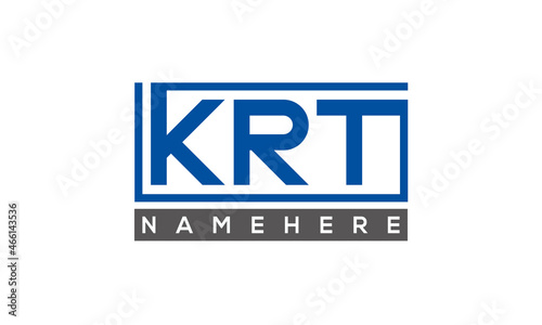 KRT Letters Logo With Rectangle Logo Vector