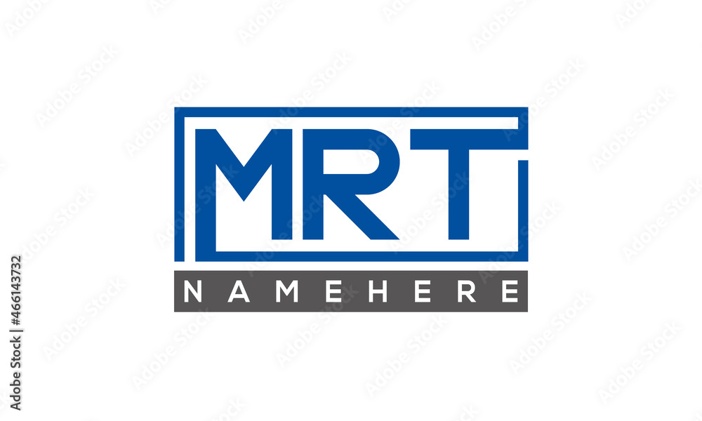 MRT Letters Logo With Rectangle Logo Vector MRT Letters Logo With Rectangle Logo Vector