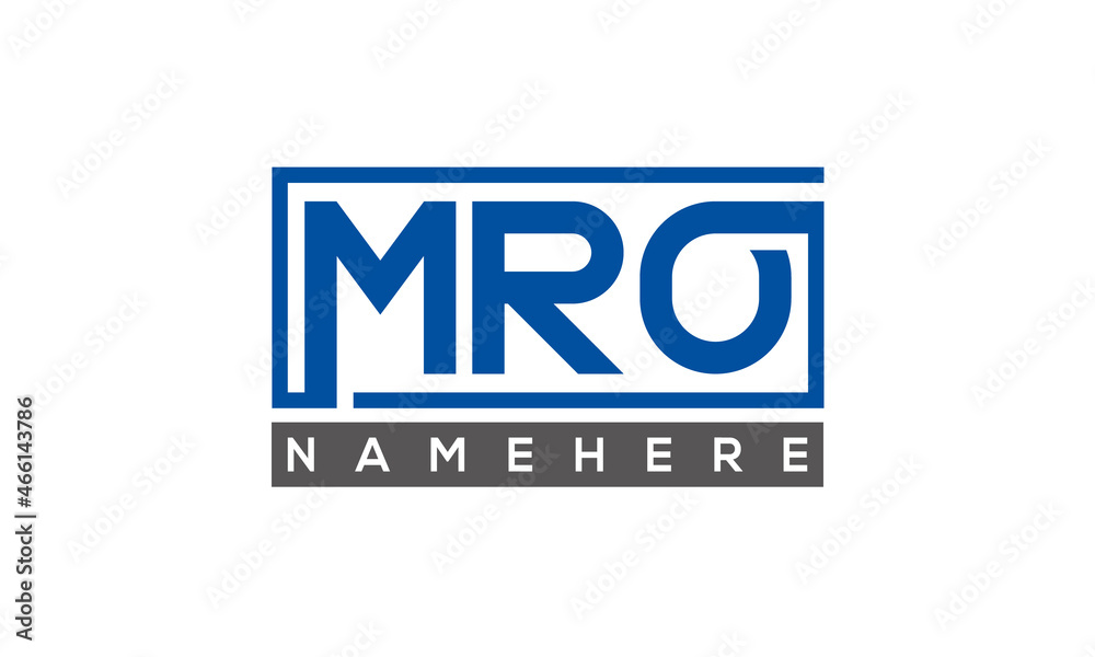 MRO Letters Logo With Rectangle Logo Vector - obrazy, fototapety, plakaty 
