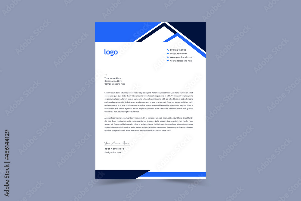 Real estate letterhead template. Creative Clean business style print