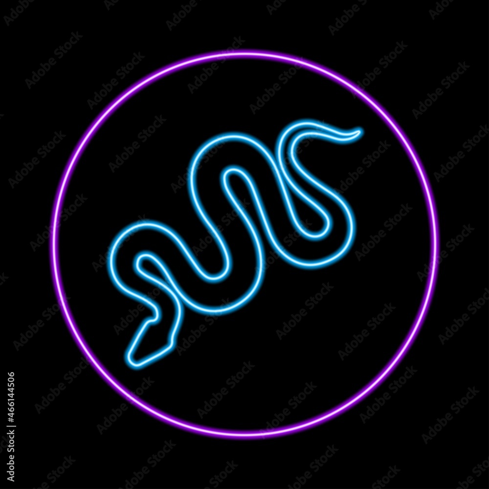 Snake neon sign, modern glowing banner design, colorful modern design