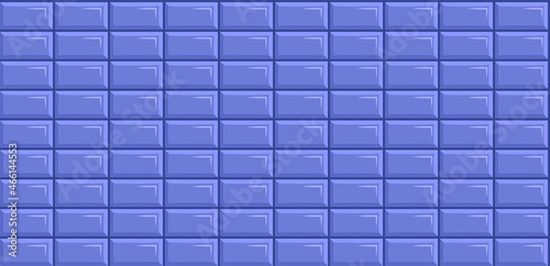Subway tiles seamless rectangular blue background, vector illustration.
