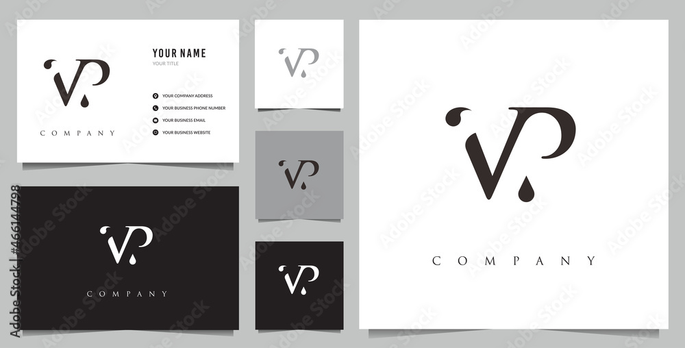 initial VP logo and business card initial VP logo and business card