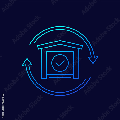 warehouse, depot line vector icon