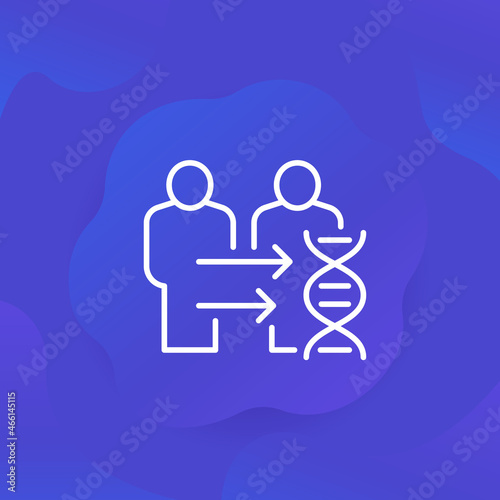 cloning or clones line icon, vector