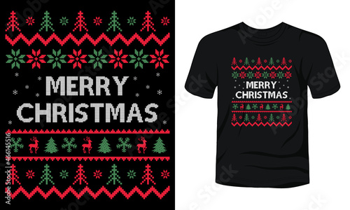 "Merry Christmas" Christmas merchandise designs. Holiday decor with Xmas tree, Santa, gingerbread texts, and ornaments.