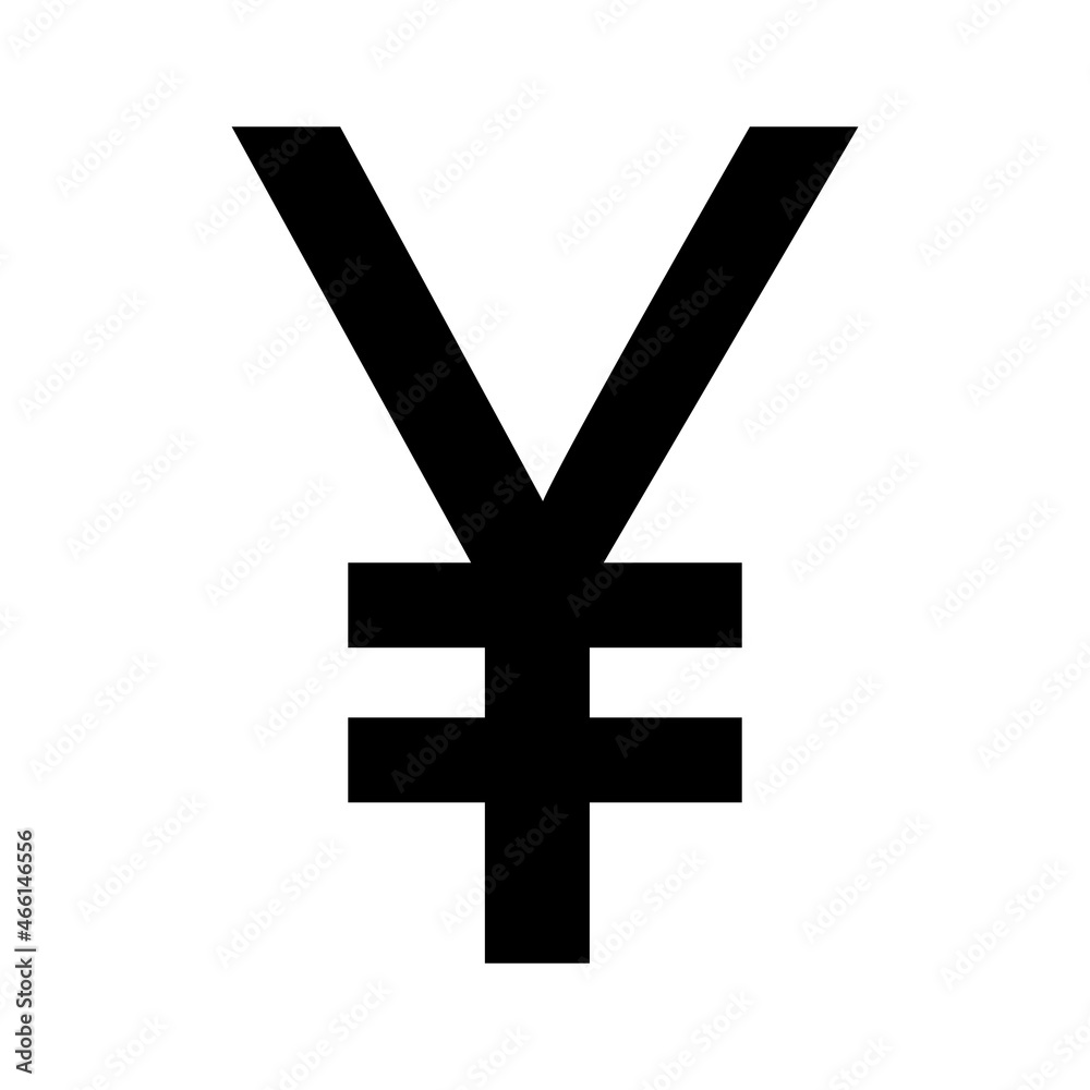 Japanese yen symbol. Currency yuan black sign. Vector isolated on white Japanese yen symbol. Currency yuan black sign. Vector isolated on white