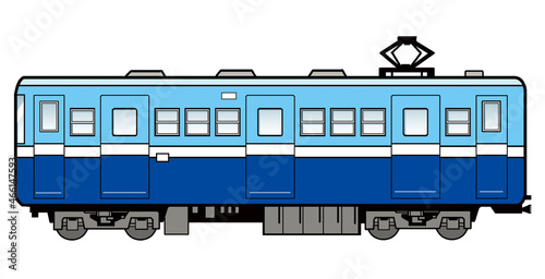 電車（1両のみ）のシンプルなイラスト