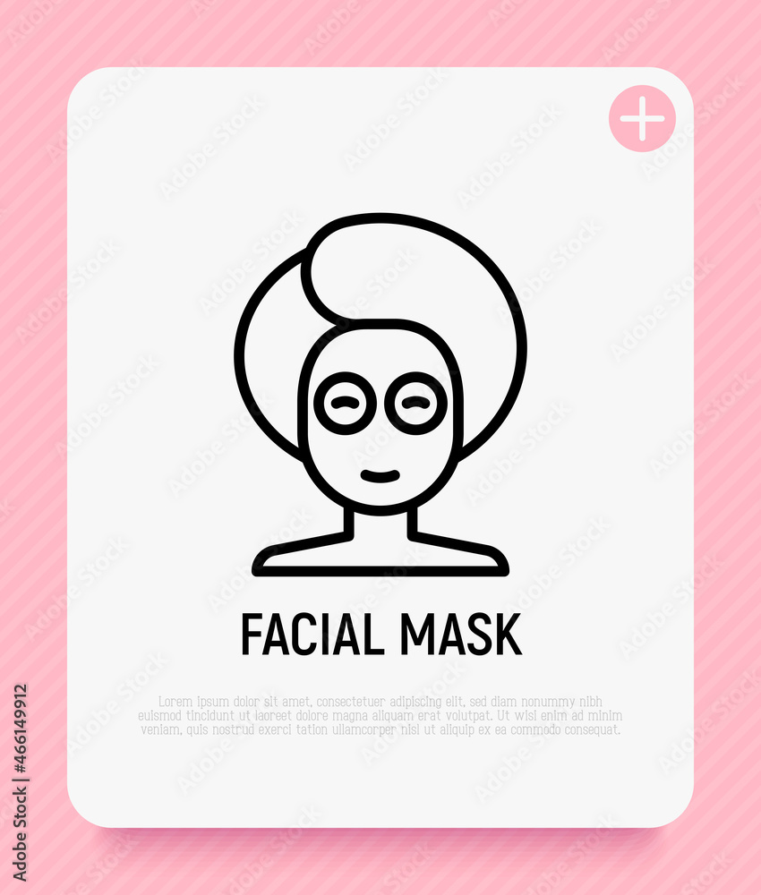 Woman with facial mask thin line icon. Modern vector illustration of SPA procedure. Woman with facial mask thin line icon. Modern vector illustration of SPA procedure.