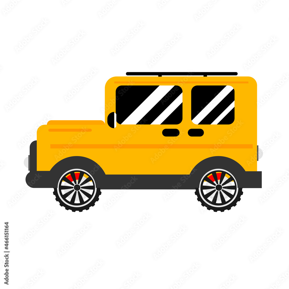 Illustration of a yellow car.