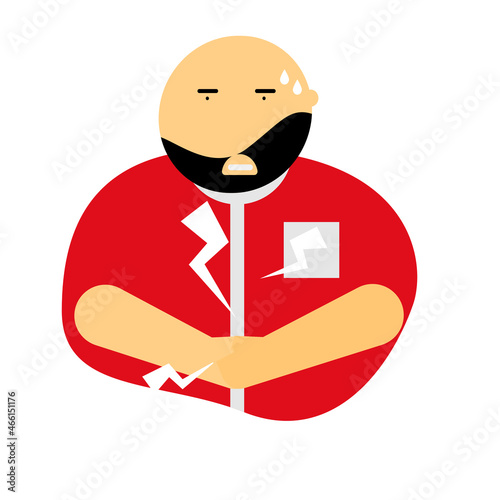 Cartoon character, Abdomen pain or stomachache.