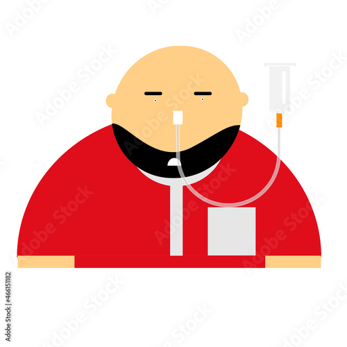 A patient on nasogastric tube illustration.