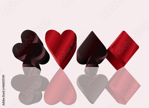 Banner Casino Poker symbols 3d, vector illustration