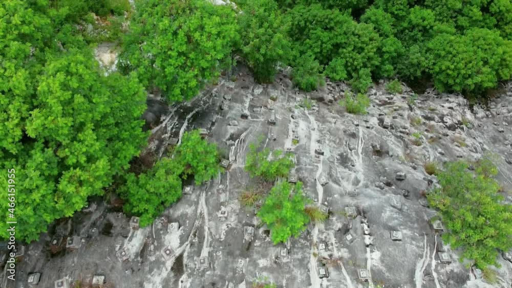Beautiful aerial over the old mine canyon landscape Beautiful aerial over the old mine canyon landscape