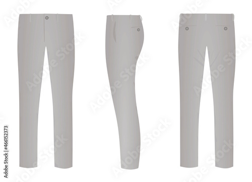 Grey chino pants. vector illustration