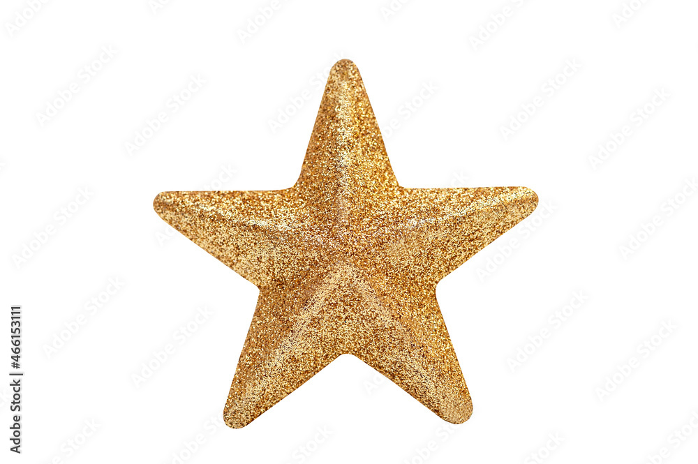 Golden Christmas star isolated on white background Golden Christmas star isolated on white background