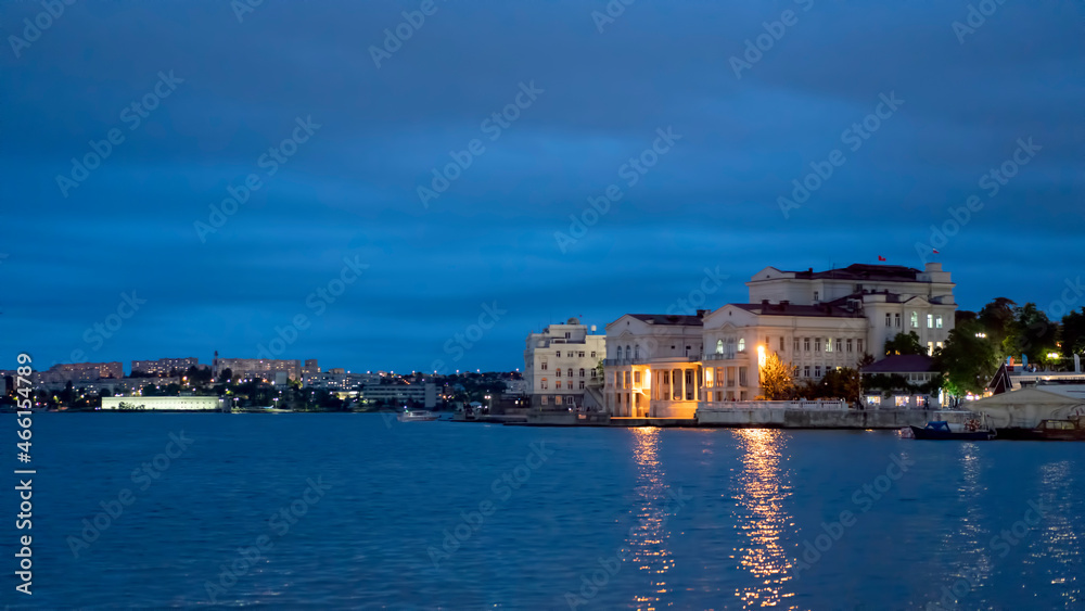 Seascape with a view of the city. Sevastopol, Crimea