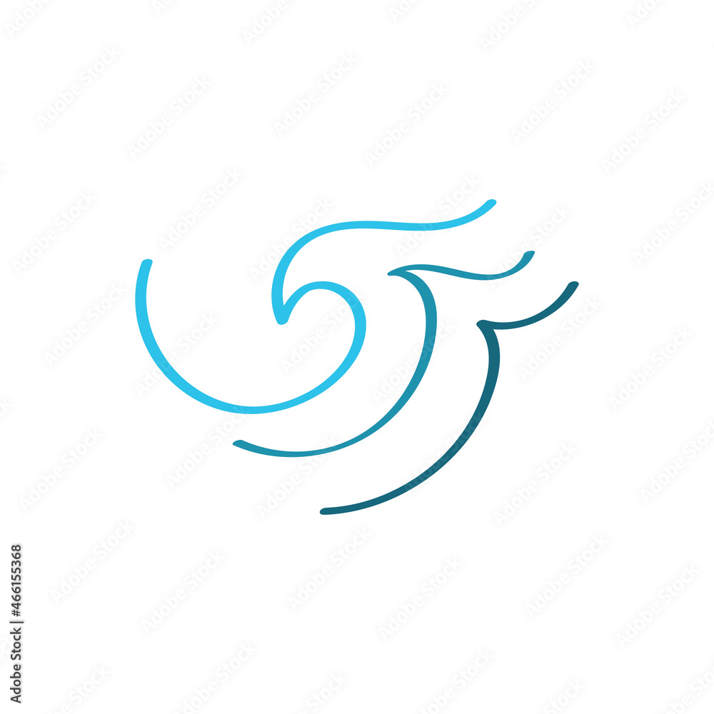 Obraz premium Water wave icon vector
