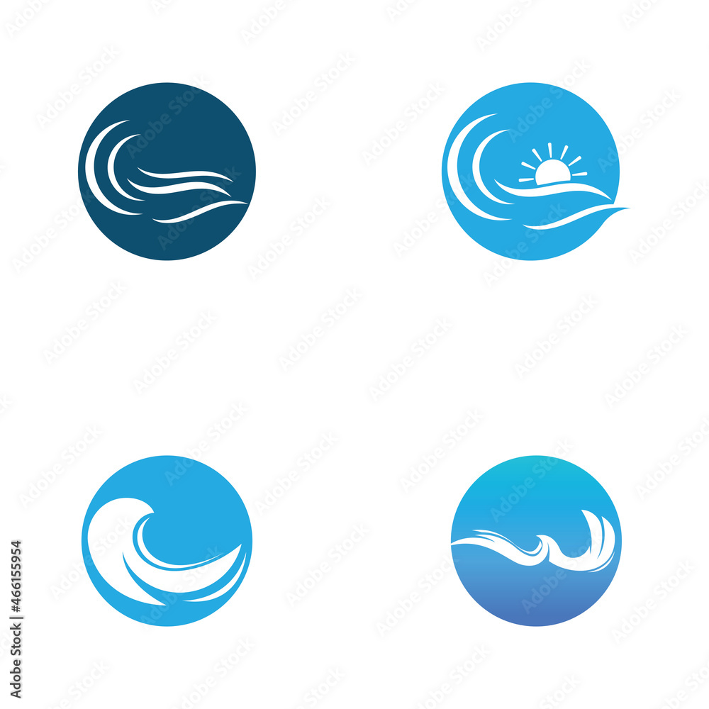 Water wave icon vector