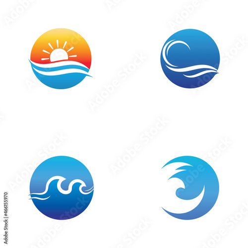 Water wave icon vector