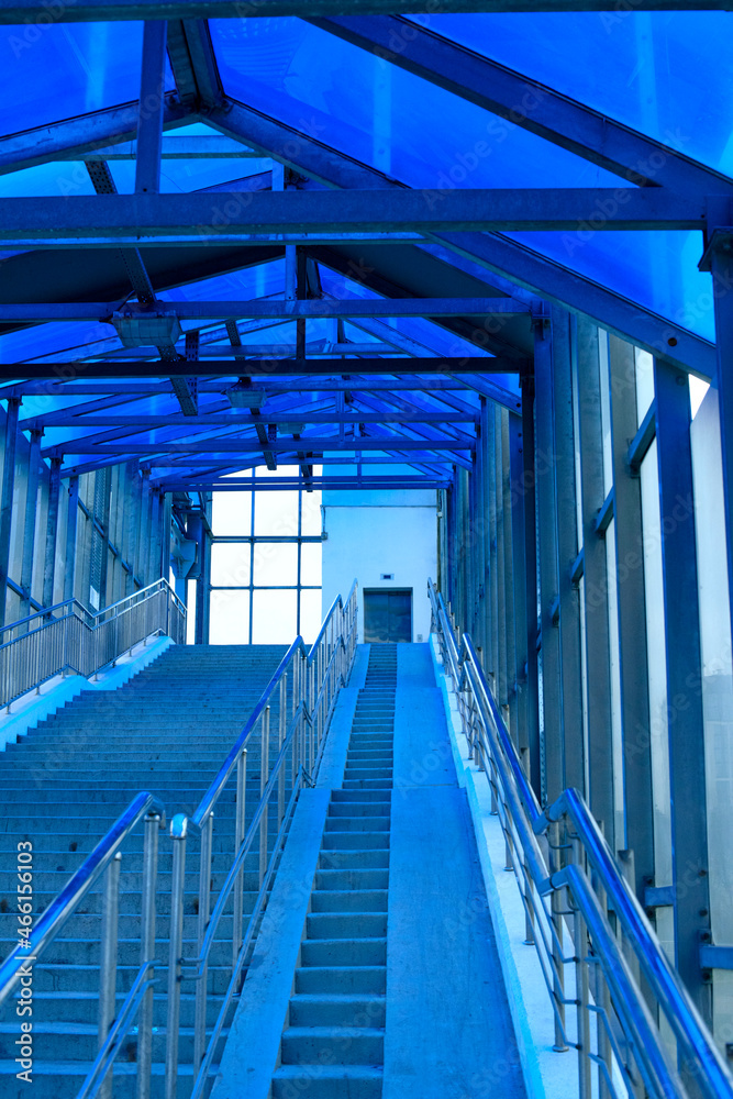 Obraz premium construction stairs of the crossing the motorway