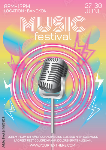 music festival poster for night party