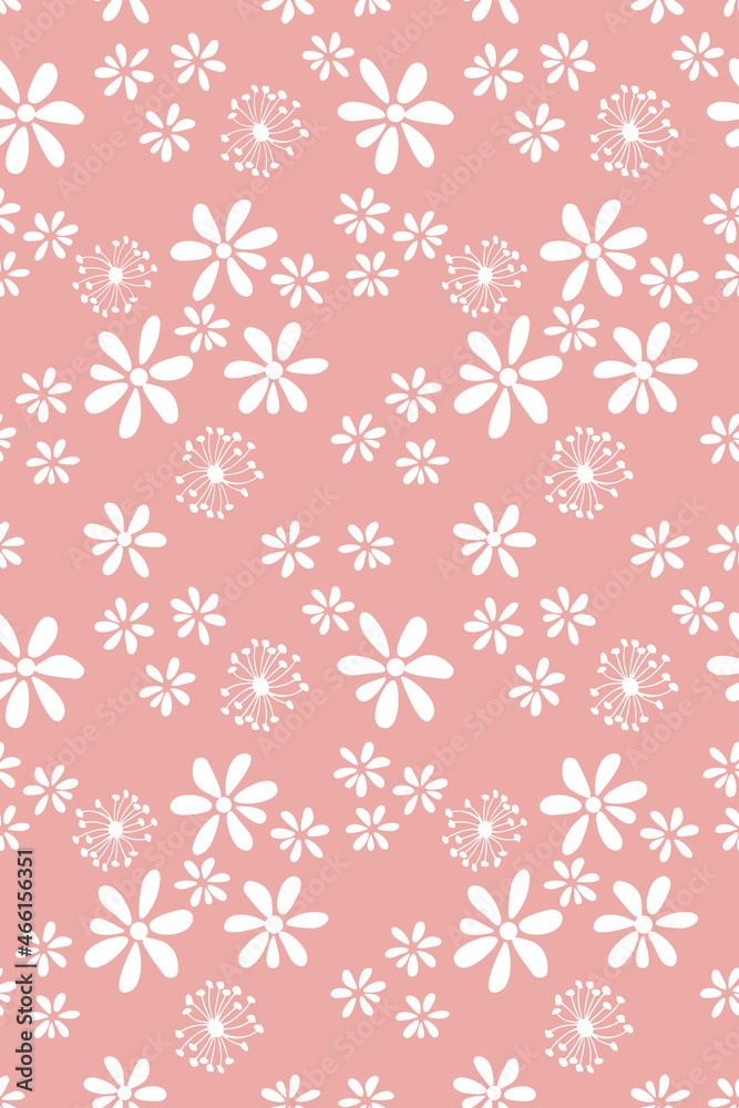 Simple doodle seamless pattern Hand drawn white leaves sprigs on a light pink background. Monochrome minimalist botanical background, vector illustration Simple doodle seamless pattern Hand drawn white leaves sprigs on a light pink background. Monochrome minimalist botanical background, vector illustration