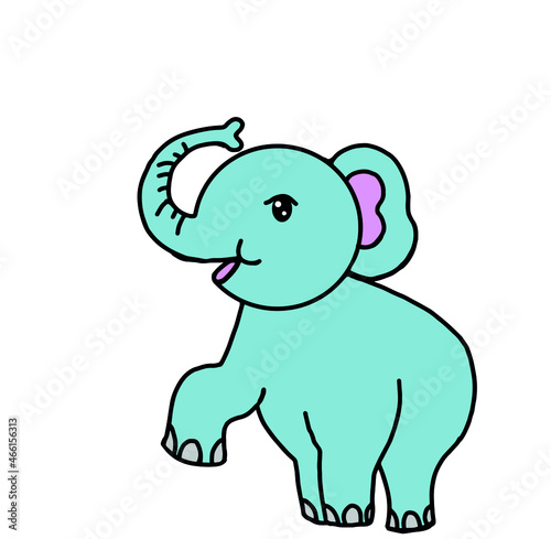 Cartoon cute baby elephant sitting