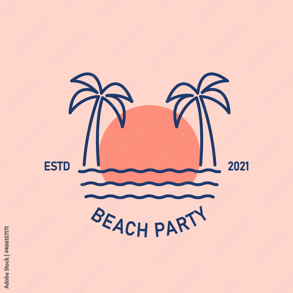 beach party artwork illustrations