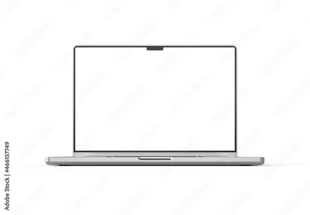 Laptop blank screen display mockup 3d rendering front view on the white background
Laptop blank screen display mockup 3d rendering front view on the white background