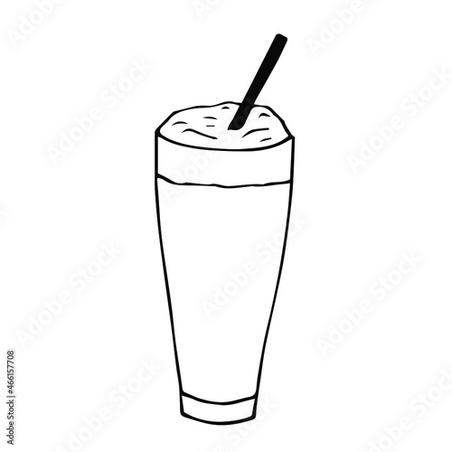 Coffee fredo vector illustration, hand drawing doodle