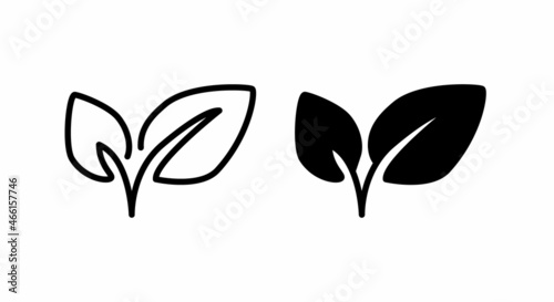 leaf nature, Sprout, plant, Leaves, organic plant, growth conditions, Floral branch icons button, vector, sign, symbol, logo, illustration, editable stroke, flat design style isolated on white linear