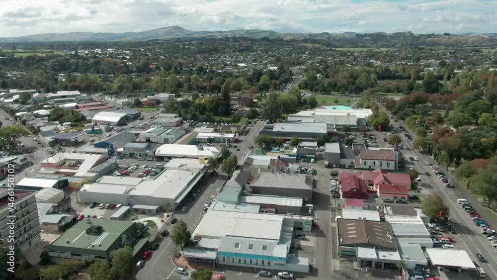 Aerial: The rural town of Masterton, Wairarapa, New Zealand Aerial: The rural town of Masterton, Wairarapa, New Zealand
