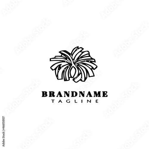 cheerleader logo cartoon icon design template black isolated vector cute