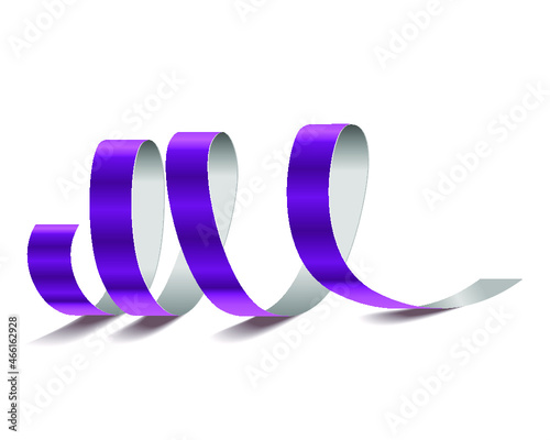 Violet Spiral Ribbon isolated on a white background