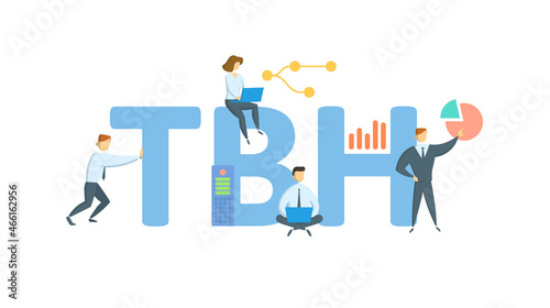 TBH, Technical Basis for Harmonized Conformance. Concept with keyword, people and icons. Flat vector illustration. Isolated on white.