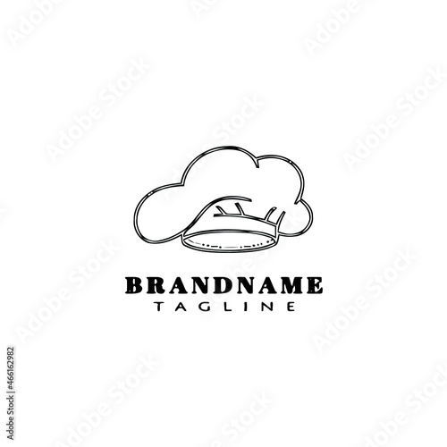 chef hat logo cartoon design icon template black cute vector illustration
