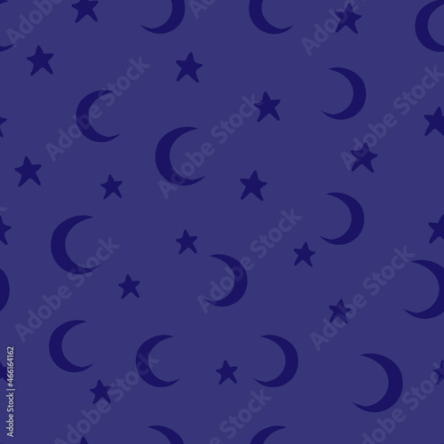 seamless pattern, moon and stars