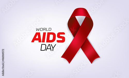 World aids awareness day concept. Red silk ribbon