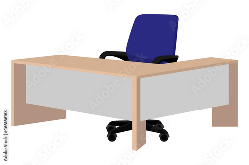 Cute modern desk for home office freelancer with chair L shape table