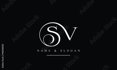 SV, VS, S, V abstract letters logo monogram