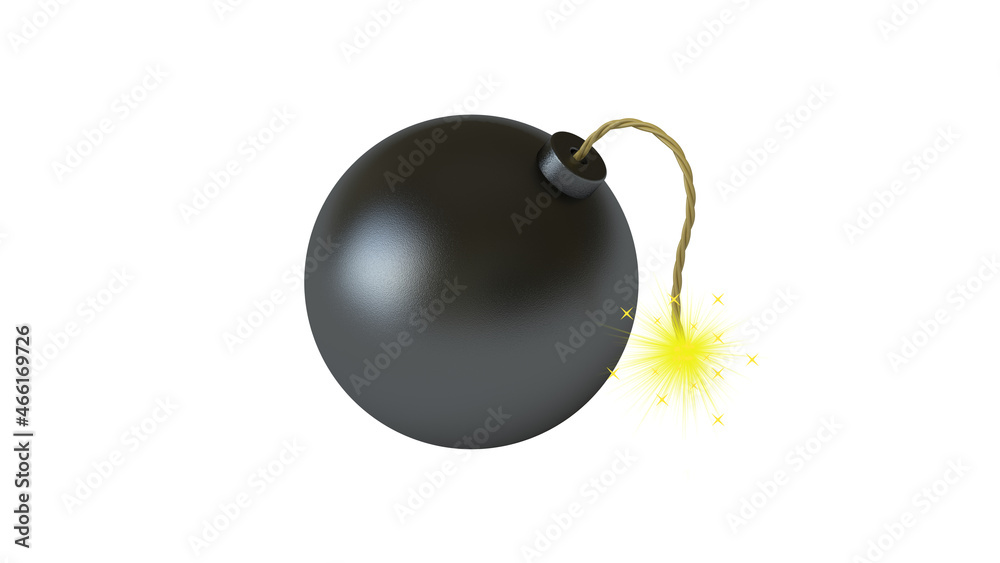 Bomb isolated on white background. 3D Illustration. Bomb isolated on white background. 3D Illustration.